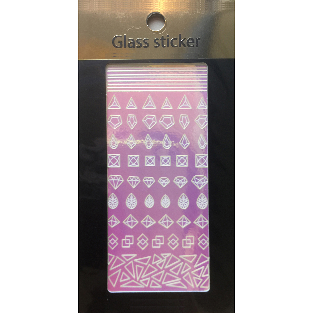 Factory Cheap Gel Polish Diamond Glitter Color Range - GLASS NAIL STICKER – Rainbow